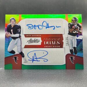 2022 ABSOLUTE FOOTBALL HISTORICAL DUAL AUTO JEFF GEORGE & ANDRE RISON GREEN /25